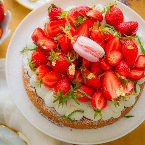 Tarte dacquoise amandes aux fraises