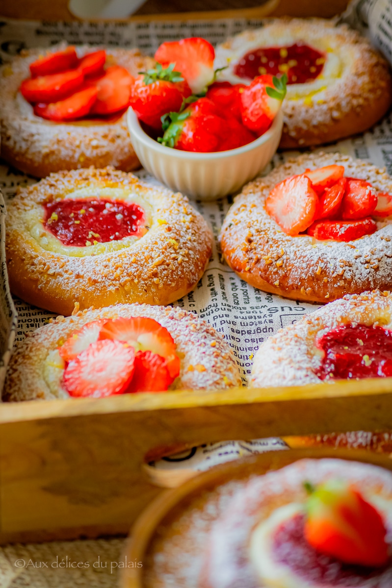 Brioche aux fraises façon cheesecake