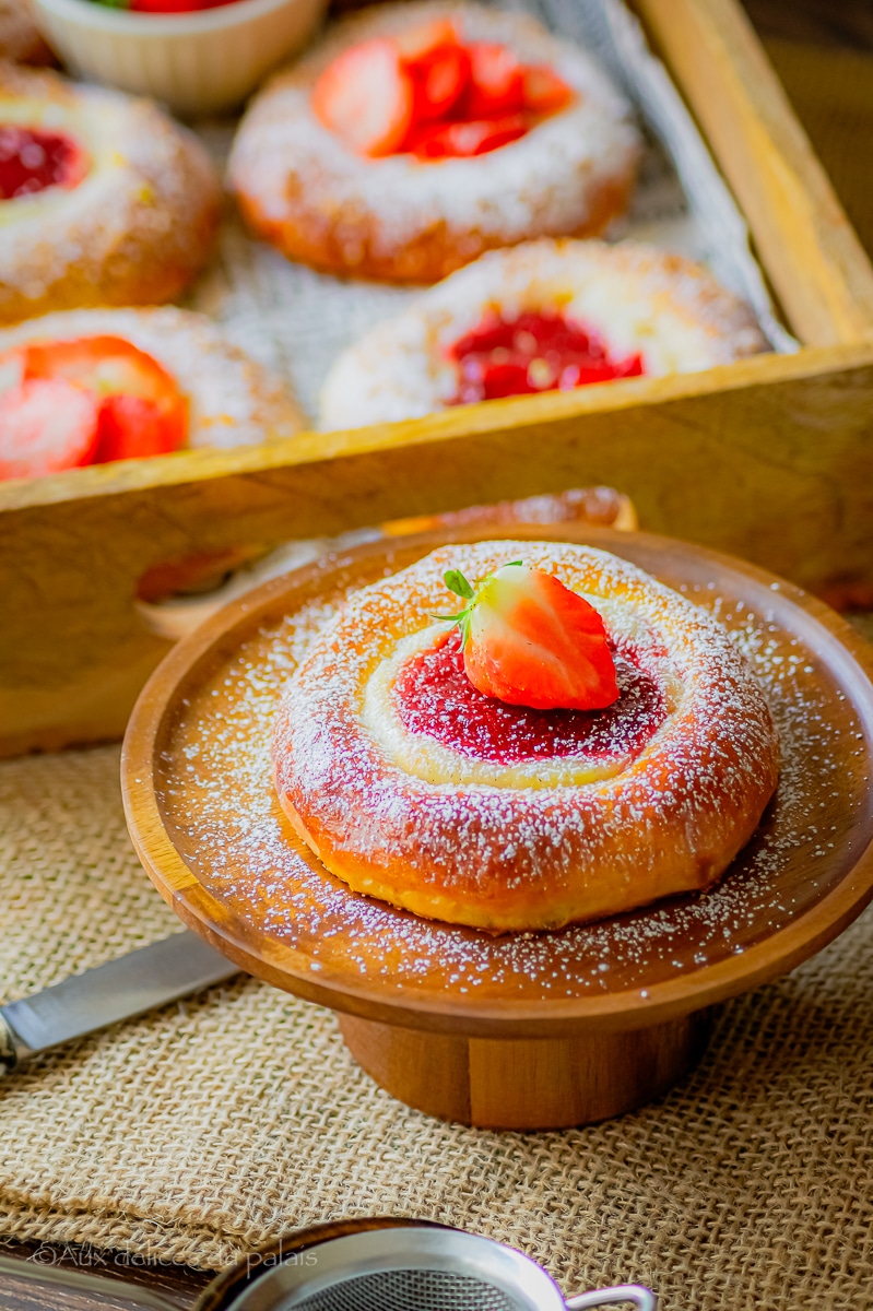 Brioche aux fraises façon cheesecake