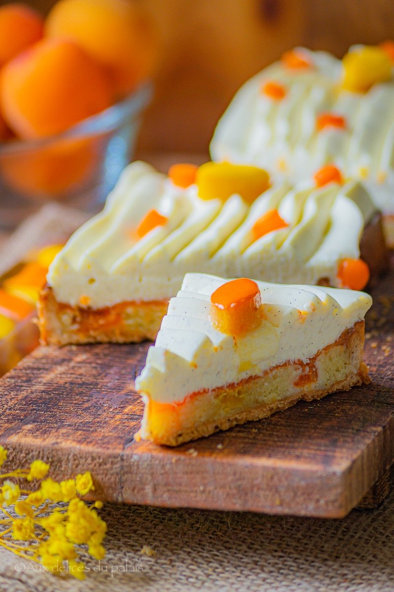 Tarte abricots amandes ganache vanille