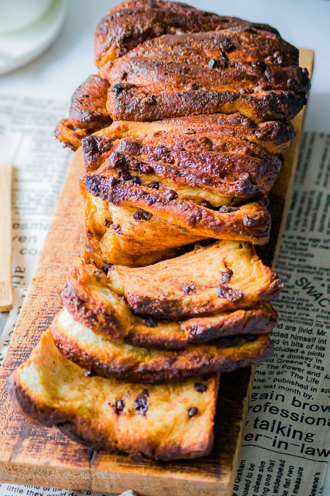 Brioche cannelle chocolat Pull Apart bread