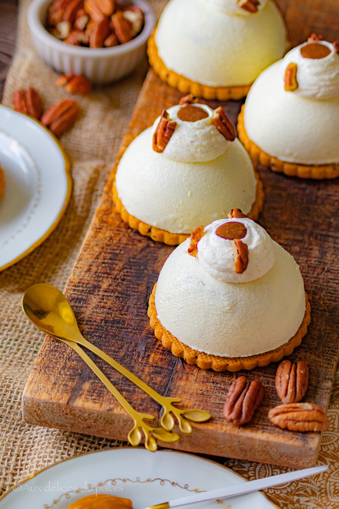 recette entremets vanille pécan et caramel