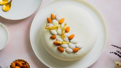 Recette Entremets poire vanille et amandes