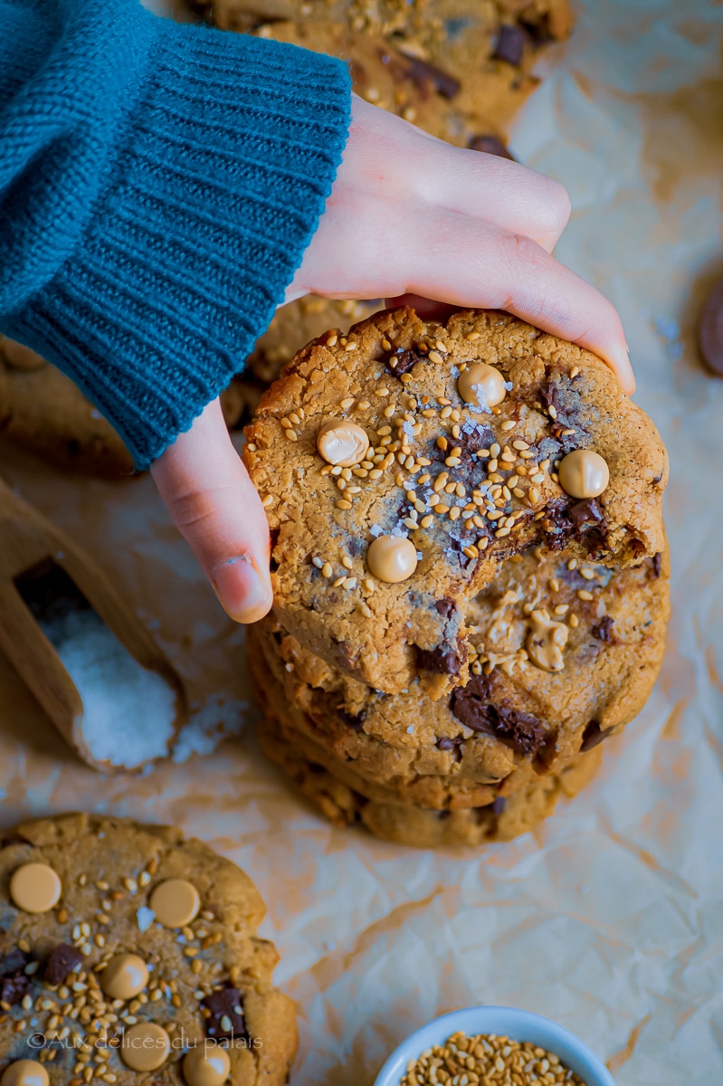 Recette de cookies sésame et pépites de chocolat