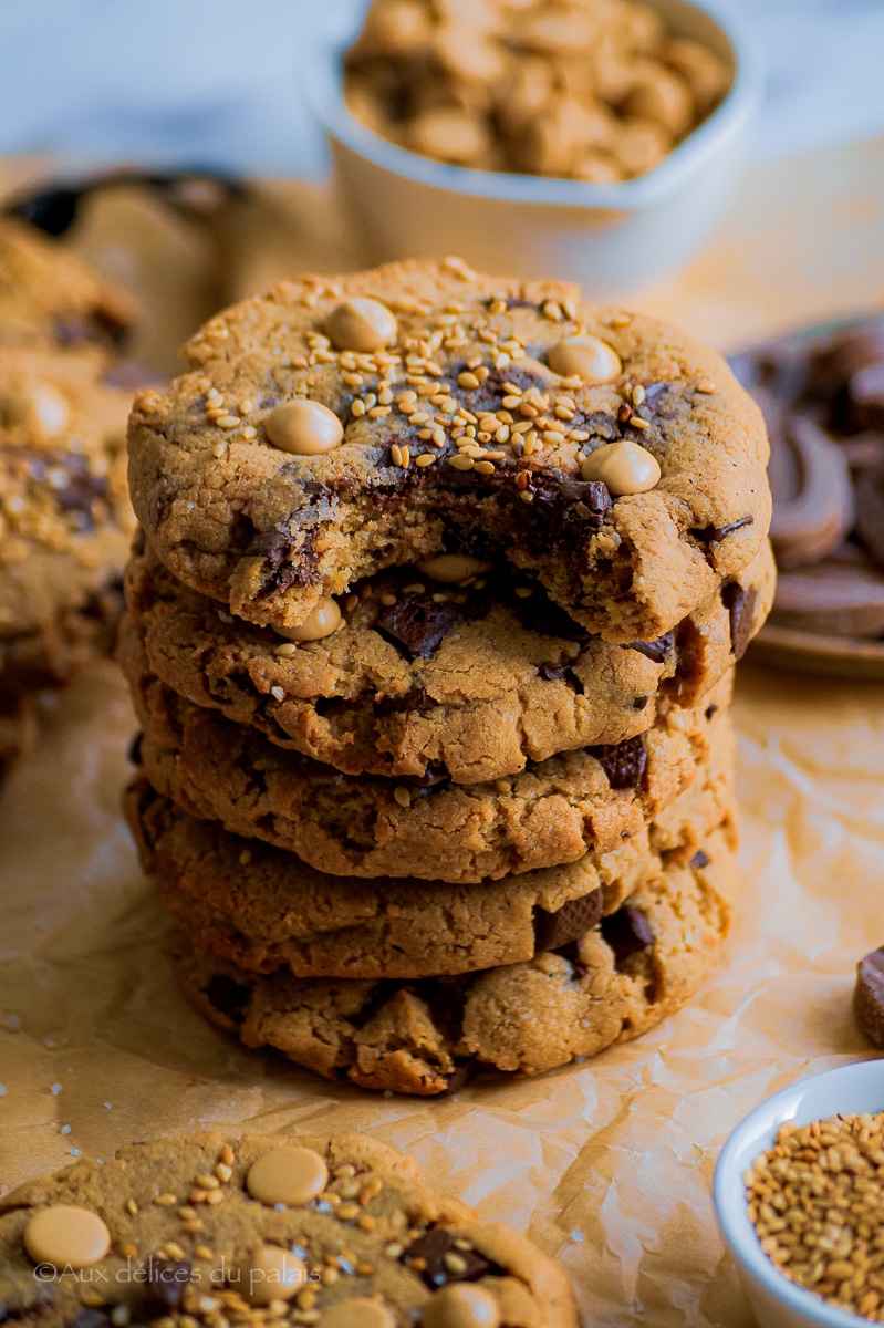 Recette de cookies sésame et pépites de chocolat