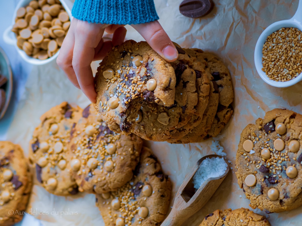 Cookies au Tahini et pépites de chocolat