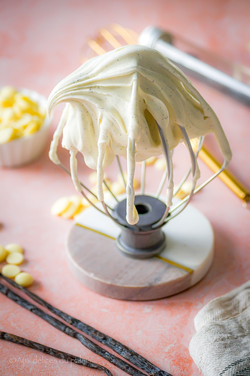 recette ganache montée au chocolat blanc et vanille