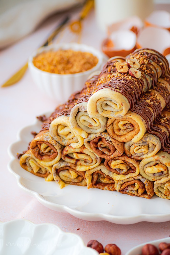 Crêpes au chocolat et noisettes