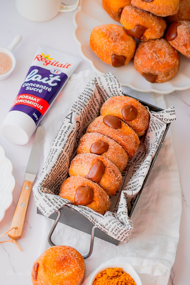 beignets fourrés à la pâte de spéculoos