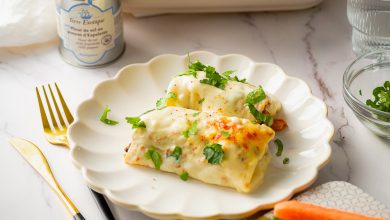 Gratin de crêpes au poulet champignons béchamel