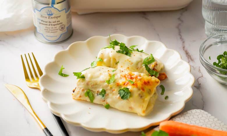 Gratin de crêpes au poulet champignons béchamel