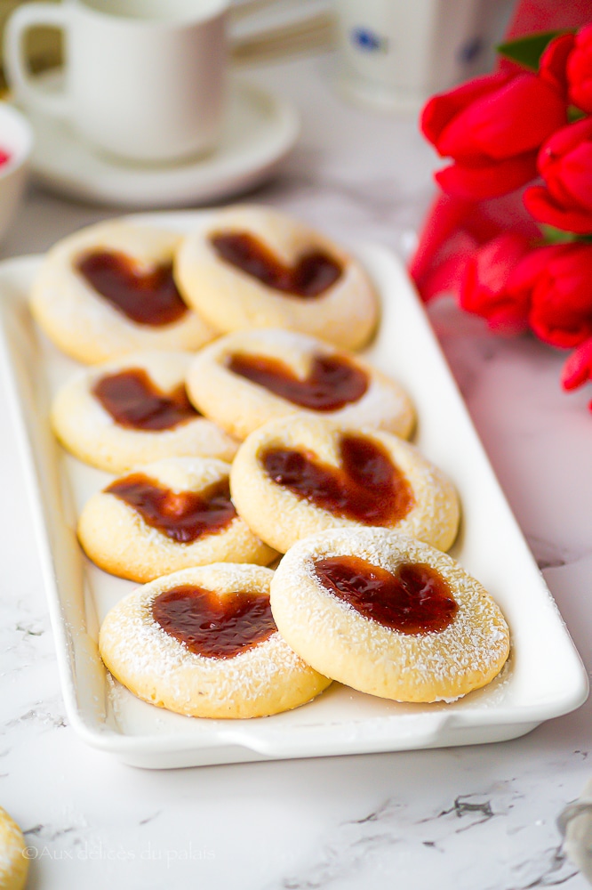 sablés ultra fondant maïzena et confiture fraises