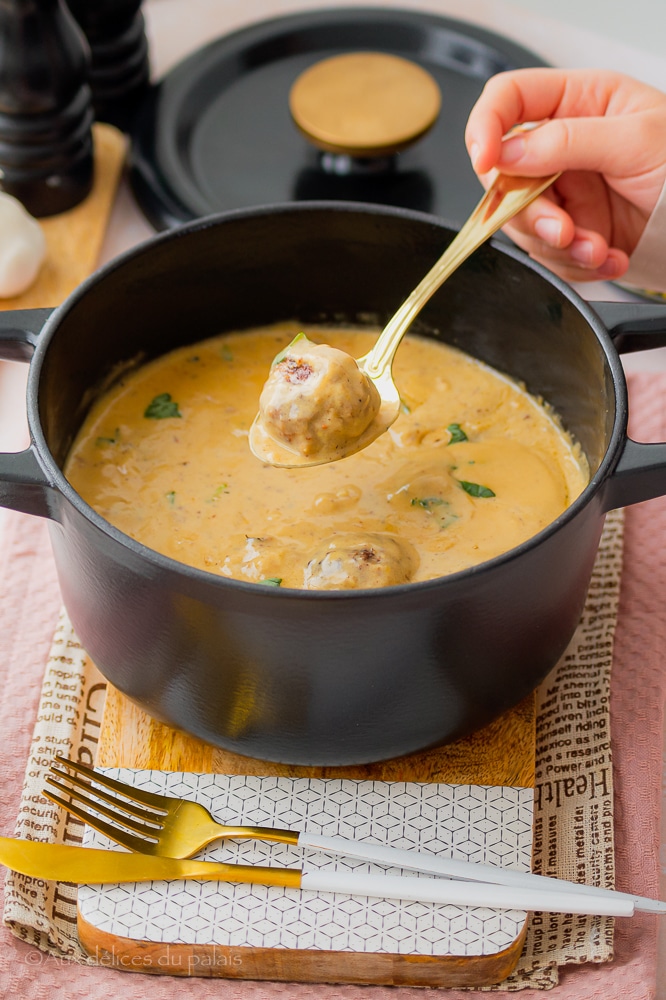 recette boulettes viande hachée sauce crémeuse