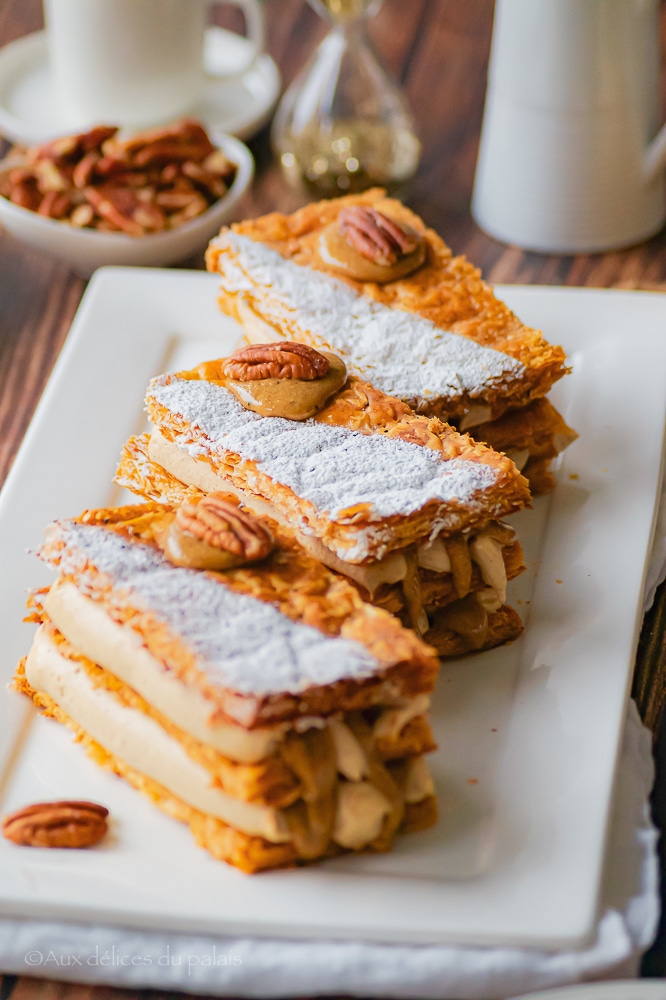 mille-feuille pécan ganache montée dulcey