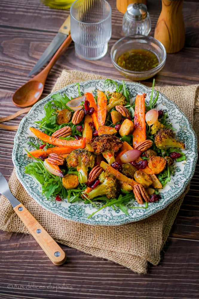 Recette salade aux légumes rôtis