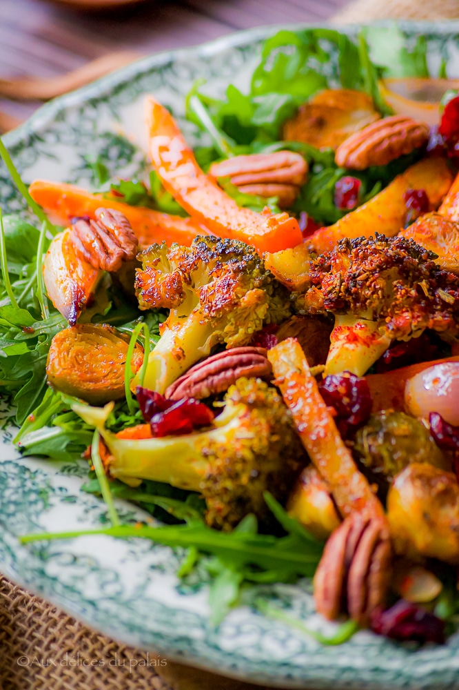 Recette salade aux légumes rôtis complète