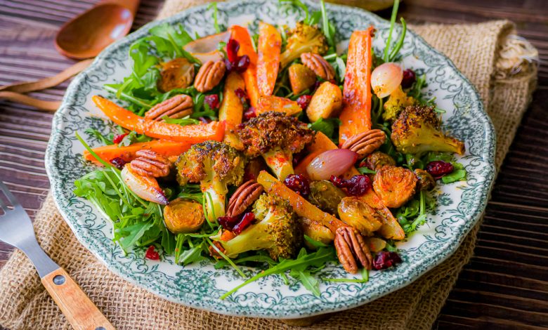 Recette salade aux légumes rôtis