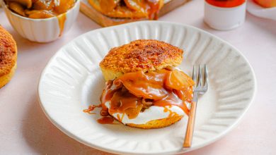 Shortcakes aux pommes et caramel beurre salé