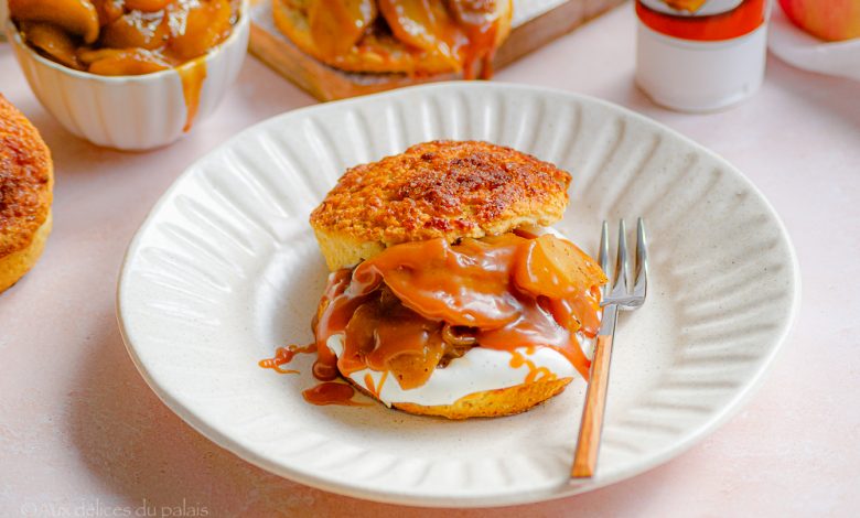 Shortcakes aux pommes et caramel beurre salé