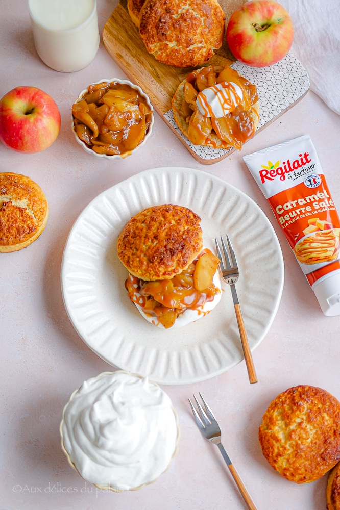 Shortcakes aux pommes et caramel beurre salé
