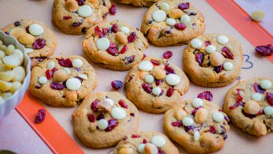 Cookies chocolat blanc cranberries et noix de macadamia