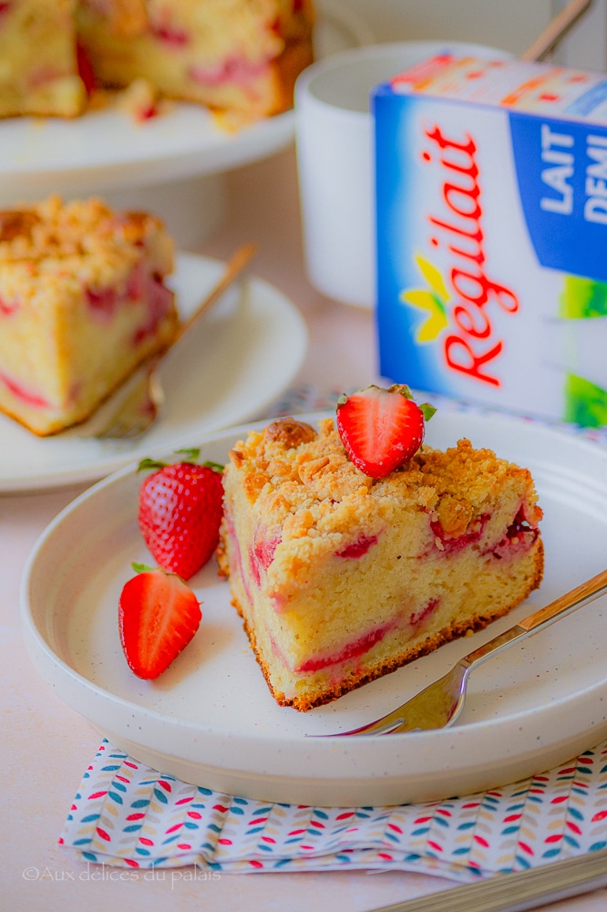 recette gâteau aux fraises et streusel 