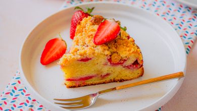 Gâteau crumble aux fraises et mascarpone