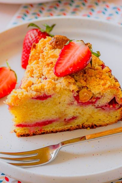 Gâteau crumble aux fraises et mascarpone