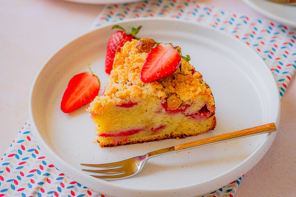 Gâteau crumble aux fraises et mascarpone