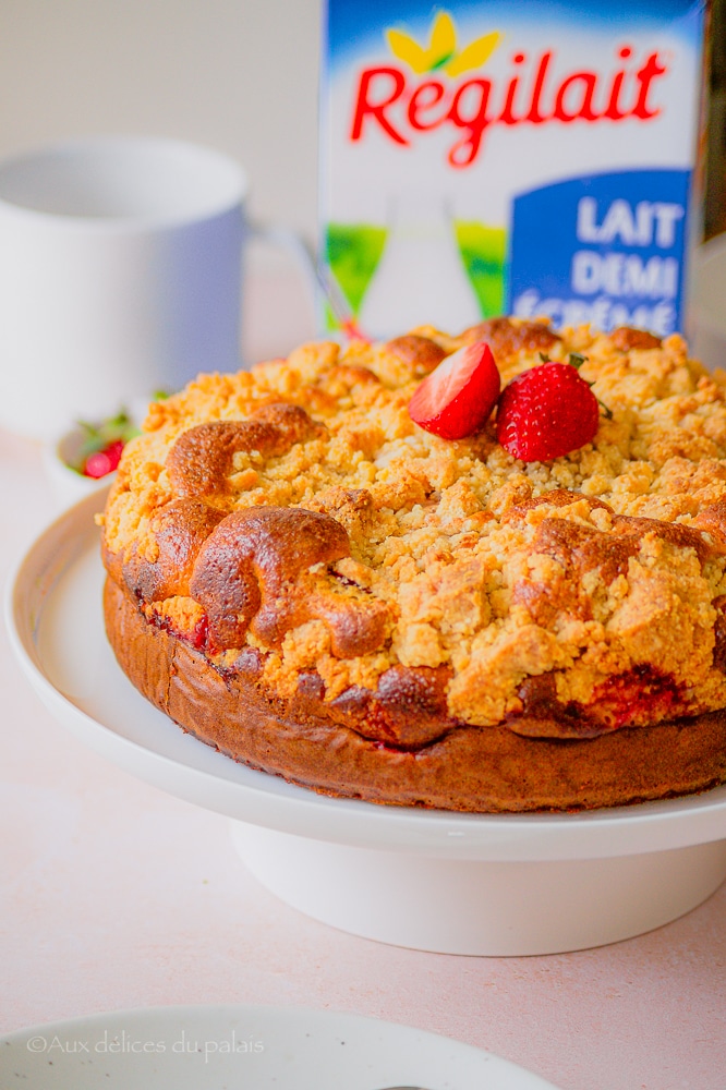 crumble cake aux fraises 