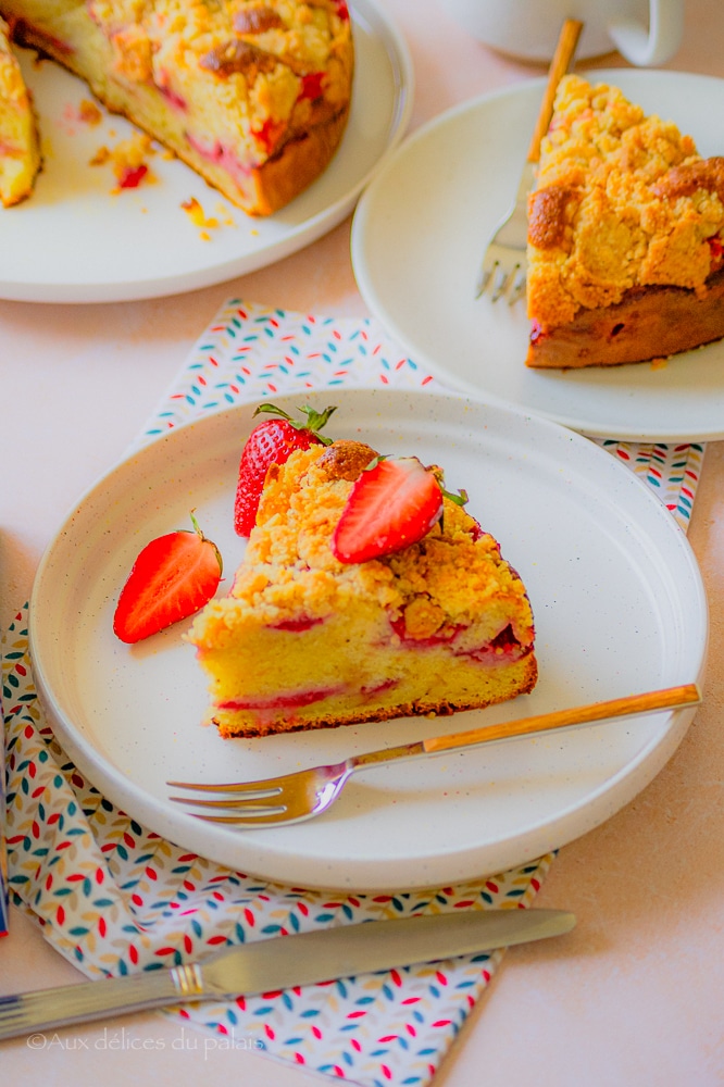 Gâteau crumble aux fraises et mascarpone 
