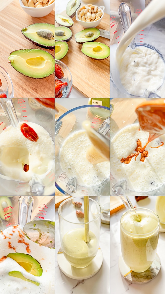 smoothie avocat datte amandes facile