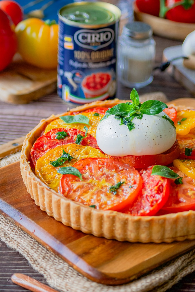 tarte à la tomate pesto et mozzarella di buffala 