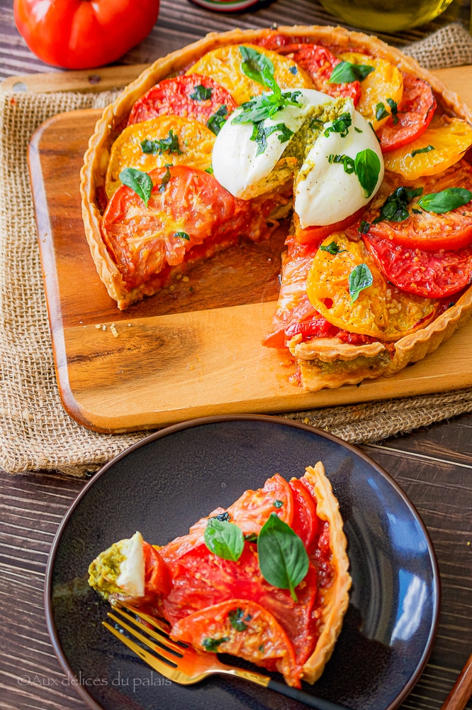 Tarte tomate pesto et mozarella di buffala