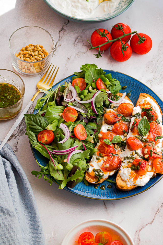 Recette bruschettas tartine italienne mozzarella et tomate