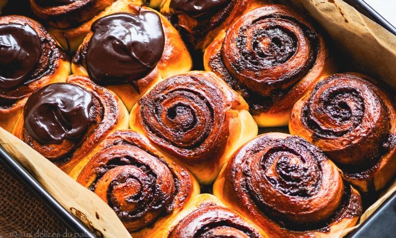 Cinnamon Rolls glaçage au chocolat