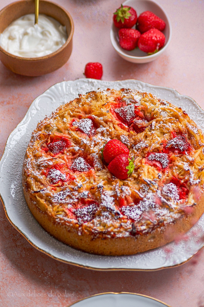 recette gâteau moelleux vanille aux pommes râpées 