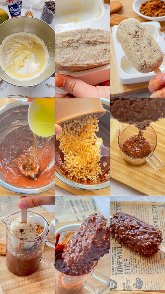 recette bâtonnets de glace spéculoos chocolat