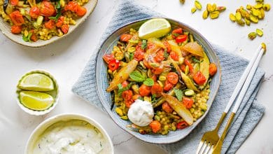 Couscous perlé courgette rôtie et labneh