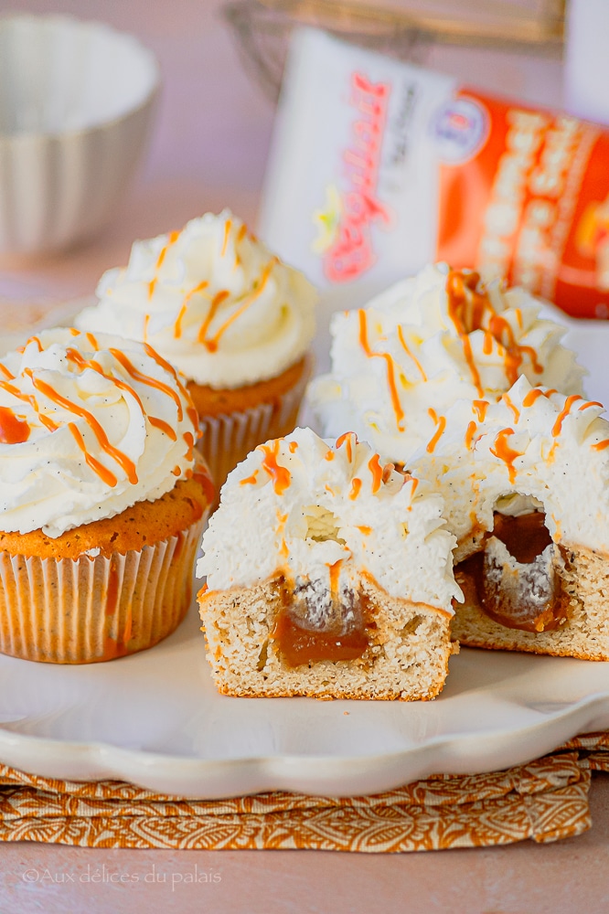 Cupcakes vanille et caramel beurre salé