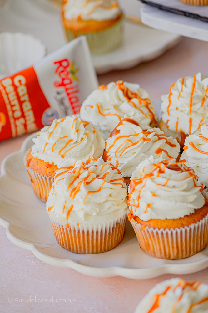 Cupcakes crème vanille et caramel beurre salé