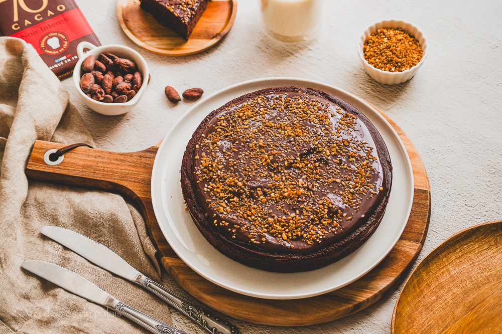 Gâteau au chocolat (sans beurre, sans farine et sans sucre) · Aux délices  du palais