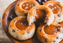Financiers tigrés chocolat et caramel au beurre salé