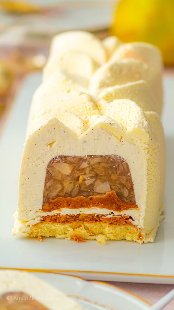 Recette bûche poire ganache vanille et praliné