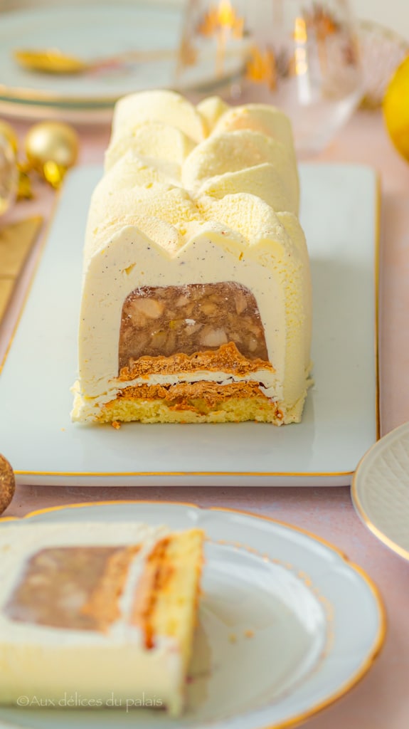 Recette bûche poire vanille et praliné