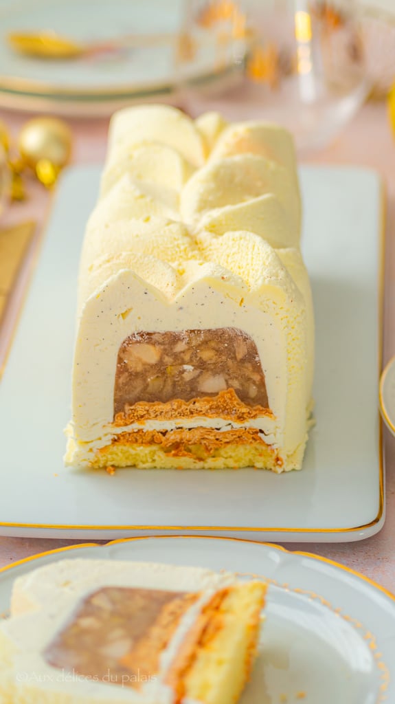 Recette bûche poire vanille et praliné