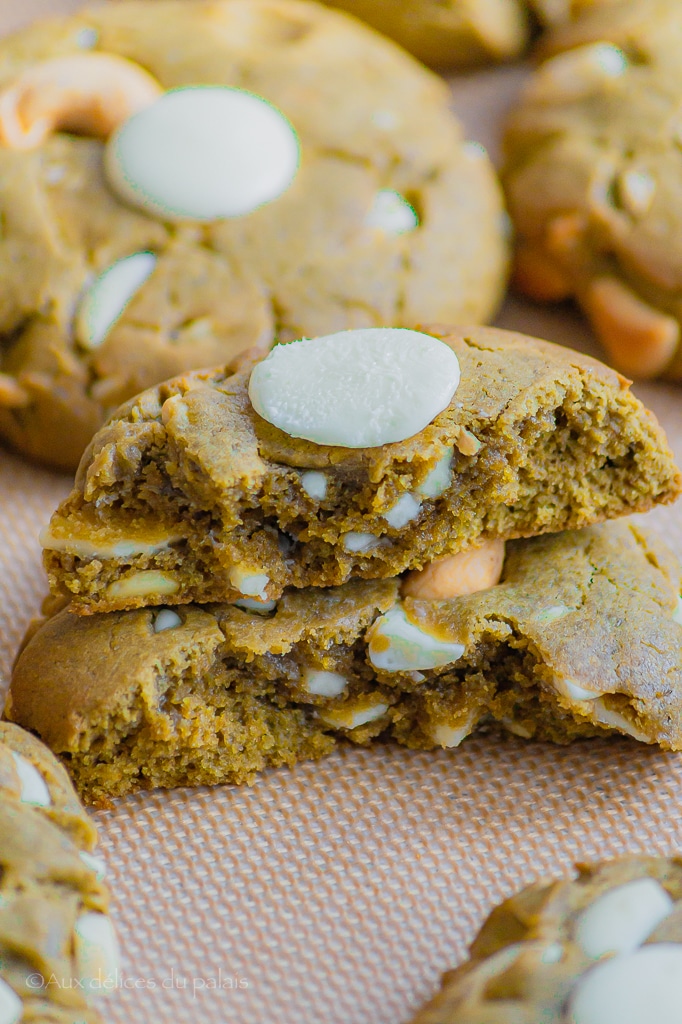 Cookies au thé matcha et pépites de chocolat blanc