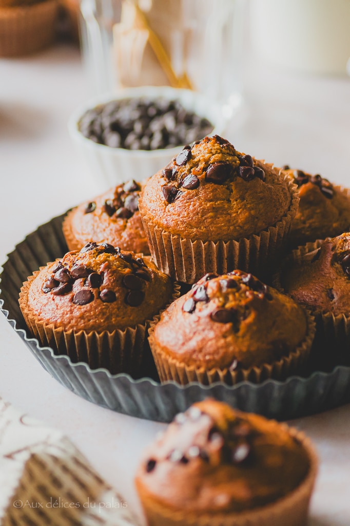 Muffins banane pépites de chocolat (banana bread)