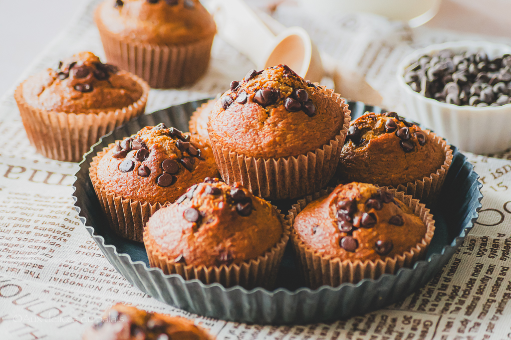 Muffins banane pépites de chocolat (banana bread)