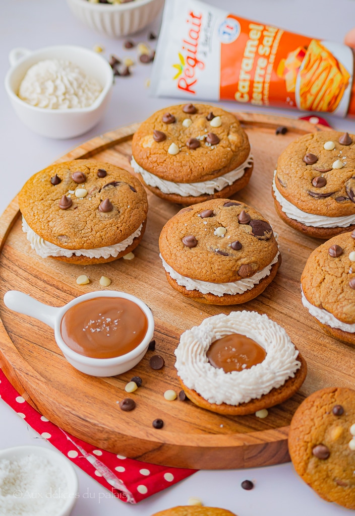 Cookies sandwich coeur caramel beurre salé